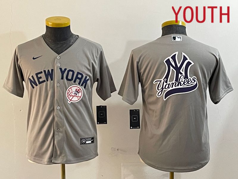 Youth New York Yankees Blank Grey Game 2024 Nike MLB Jersey style 12187